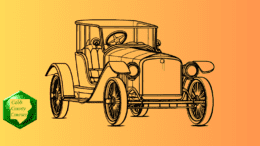 A line drawing of an antique car, with a Cobb County Courier logo alongside it