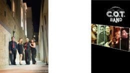 Two side-by-side photos of Latino bands