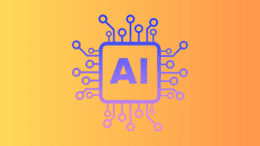 A diagram of a microchip with the letters "AI" in the center