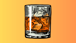 Drawing of glass of bourbon