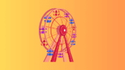 A color drawing of a Ferris wheel
