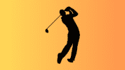silhouette of a man swinging a golf club
