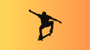 Silhouette of a skateboarder