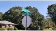 The road sign at Austell Road and Austell Circle