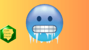 A cartoon sphere with a face and icicles hanging signifying freezing weather