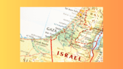 A section of the map of Israel that includes Gaza