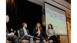 Tracy Styf speaking on the State of the District’s “Town and Gown” panel alongside Justin Haight, director of talent partnerships, public policy at the Metro Atlanta Chamber (left) and Dr. Kathy Schwaig, president of Kennesaw State University (right) Photo courtesy of the Town Center Community