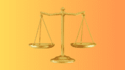 A gold set of the scales of justice