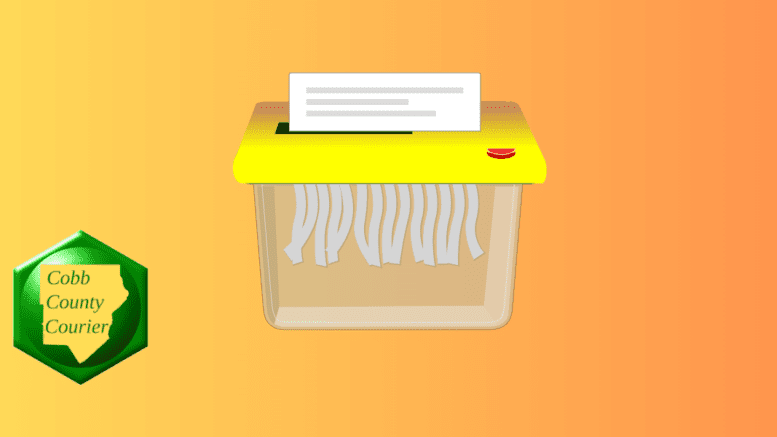 Drawing of a document shredder