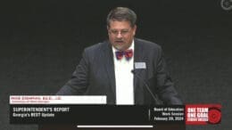 Mike Dishman of the University of West Georgia speaking at Cobb school board meeting