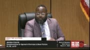 Leroy Tre' Hutchins at school board meeting