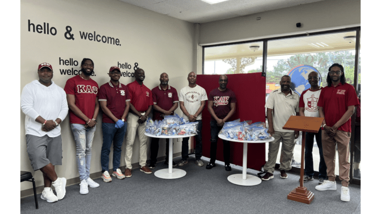 A group photo of Kappa Alpha Psi volunteers