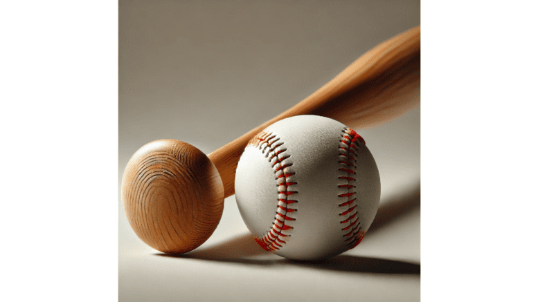 A AI-generated image of a baseball and bat