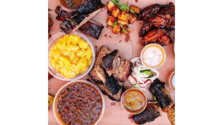 An assortment of BBQ and side dishes