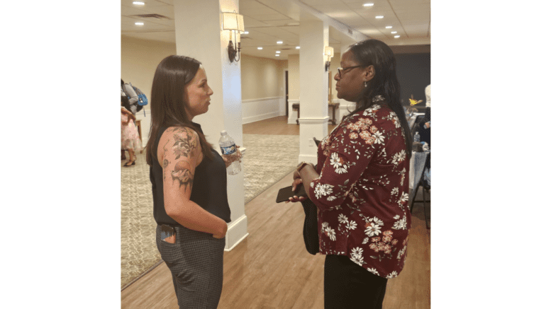 The CFR CEO Melanie Kagan (left) speaking with The CFR Board Member Monique Jenkins