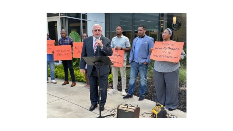 Cobb school board member speaks at press conference