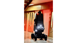 An upright wheeled sentry robot