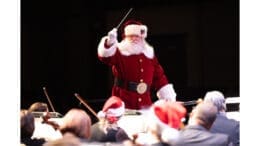 Santa conducting an orchestra