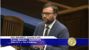 Screenshot of plaintiff's attorney Allen Lightcap arguing before the Georgia Supreme Court in the Mableton cityhood case