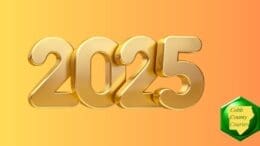 Shiny gold numerals 2025