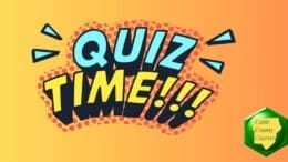 A set of large cartoon-script letters stating "Quiz Time!!!"