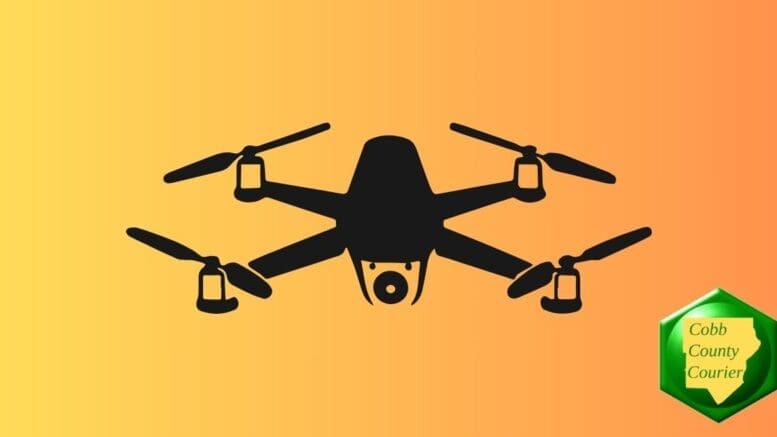 silhouette of a drone, facing the front