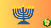 A menorah -- eight candles on a stand