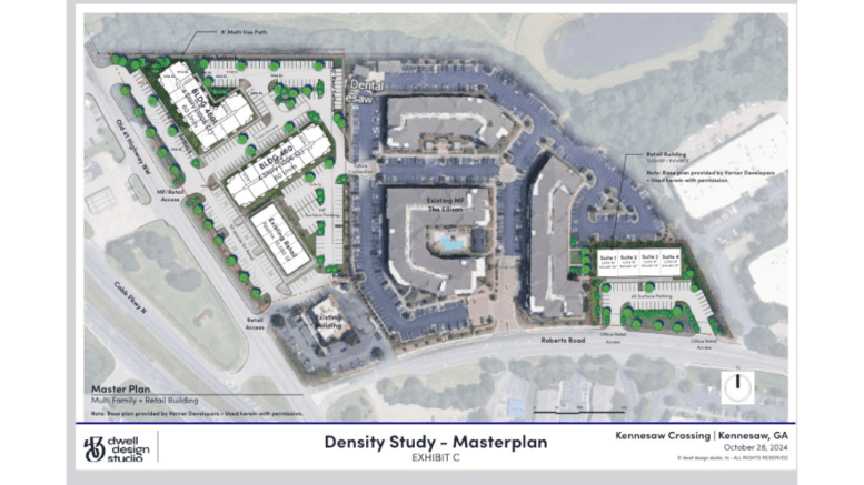 existing plans for Kennesaw mixed-use development on Old Highway 41