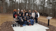 Group photo of the descendants of enslaved Matilda Ruff at the Bench by the Road placed in her honor