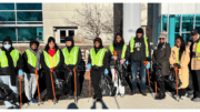 Volunteers from Word of Faith church at the MLK Day litter cleanup