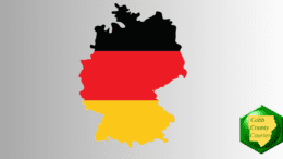 Map of Germany in German flag colors