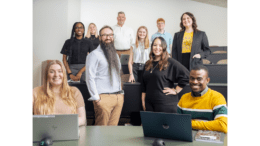 KSU professor Kevin Gittner in classroom with student researchers