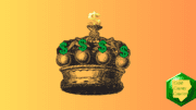 An imperial crown with dollar signs inset