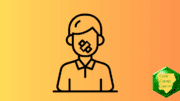 Line drawing of figure with mouth taped shut