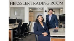 Hannah Hunt and Matthew Brown in an office