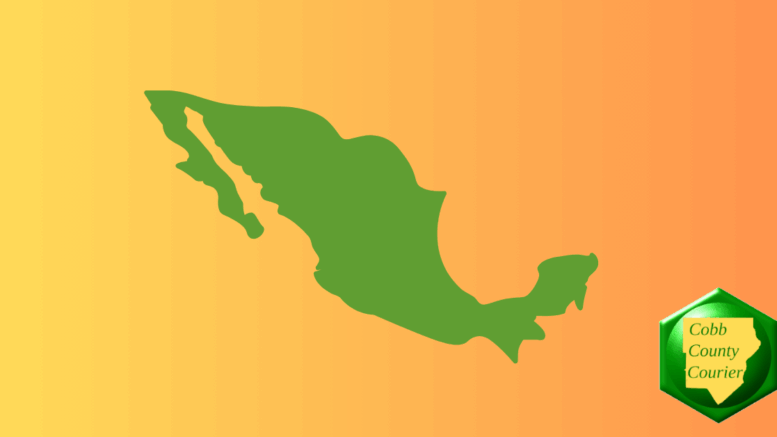 Outline of a map of Mexico