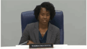 Nadia Faucette at a Cobb Planning Commission meeting
