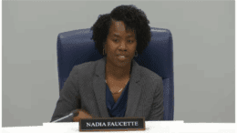 Nadia Faucette at a Cobb Planning Commission meeting