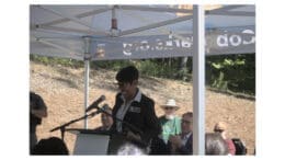 District 4 Commissioner Monique Sheffield speaks at ribbon-cutting ceremony for the Chattahoochee RiverLands