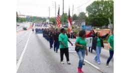 Contingent of marchers and ROTC from Pebblebrook High School at the Taste of Mableton Parade