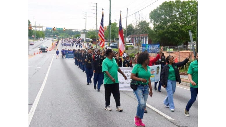 Contingent of marchers and ROTC from Pebblebrook High School at the Taste of Mableton Parade