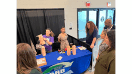 Keep Cobb Beautiful booth with bee hotel presentation