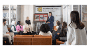 Student marketer doing presentation