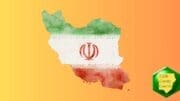 Map of Iran in the colors of the Irani flag