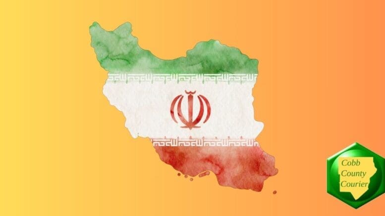 Map of Iran in the colors of the Irani flag