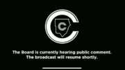 the blackout screen for Cobb County School District public comments