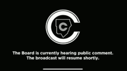 the blackout screen for Cobb County School District public comments