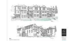 Artist rendering of three-story detached homes proposed for Watts Drive in Kennesaw