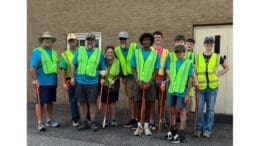 Boy Scout Troop 22 and friends at the troop's quarterly litter cleanup on Cooper Lake Road