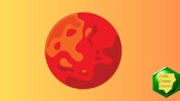 A drawing of the planet Mars